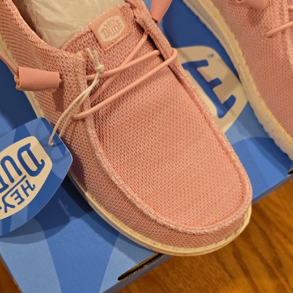 Hey Dude Wendy Stretch Sox Light Pink Knit Shoes - Picture 3 of 7